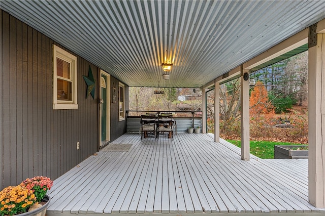 deck featuring a porch