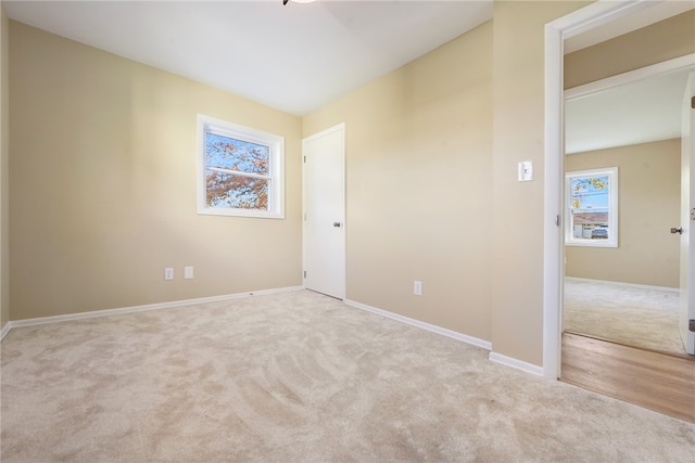 view of carpeted spare room