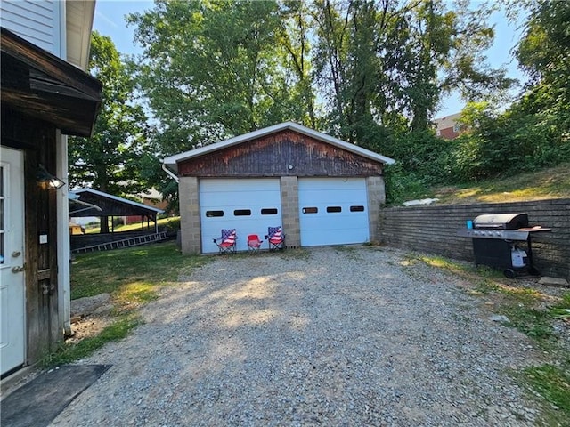 view of garage