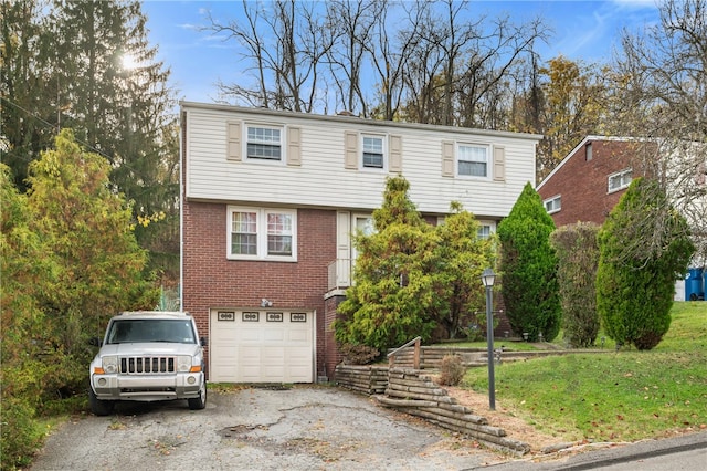 view of front of house with a garage