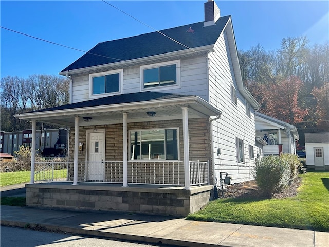 view of front of house featuring covered porch