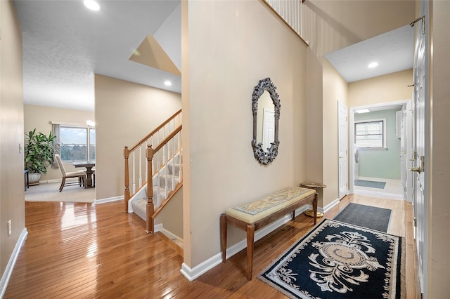 corridor featuring hardwood / wood-style flooring