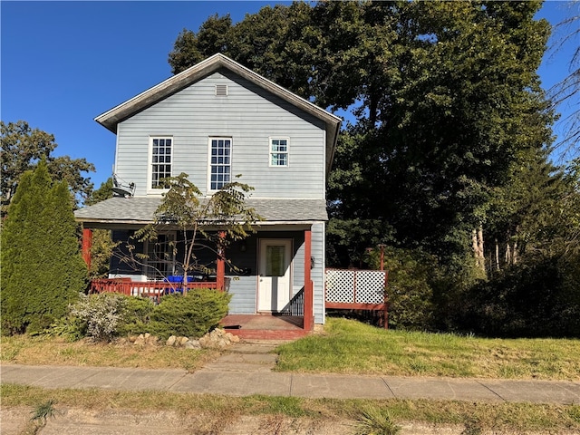 view of front of house featuring covered porch