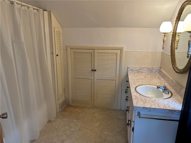 bathroom featuring vanity and tile patterned floors