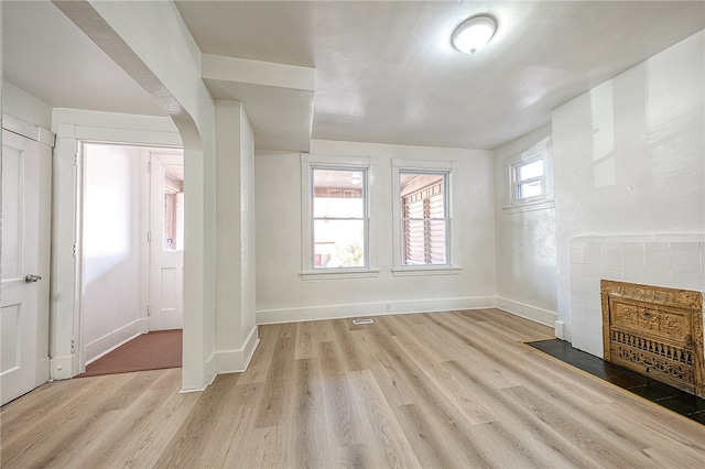 entrance foyer featuring light wood-type flooring