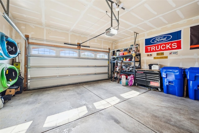 garage featuring a garage door opener