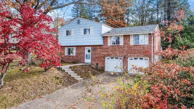 tri-level home featuring a garage