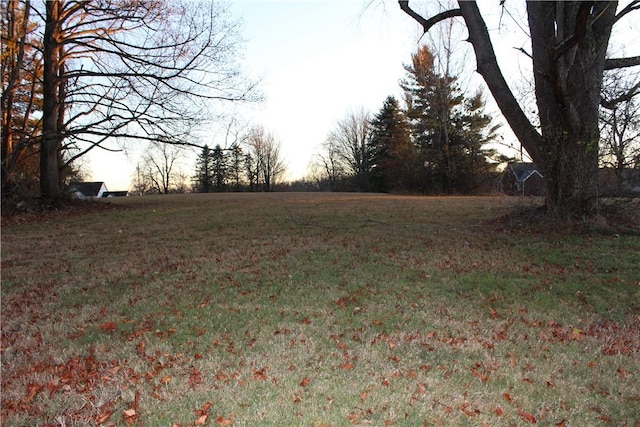 view of yard at dusk