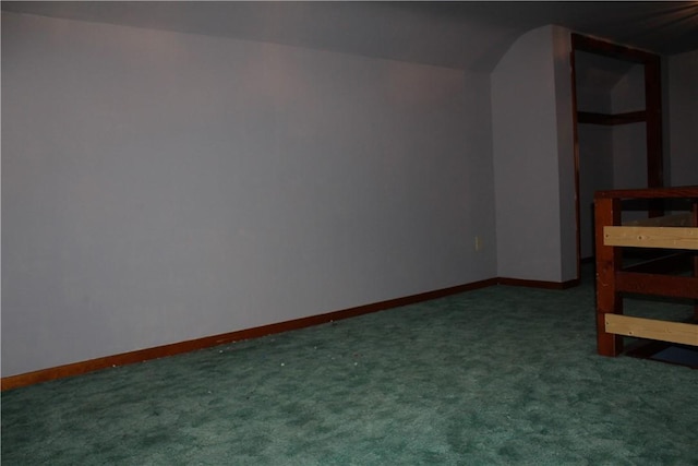 basement with dark carpet