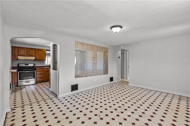 kitchen with stainless steel range oven