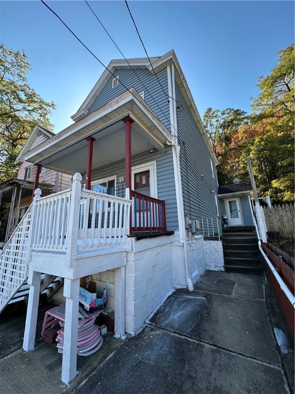 exterior space with a porch