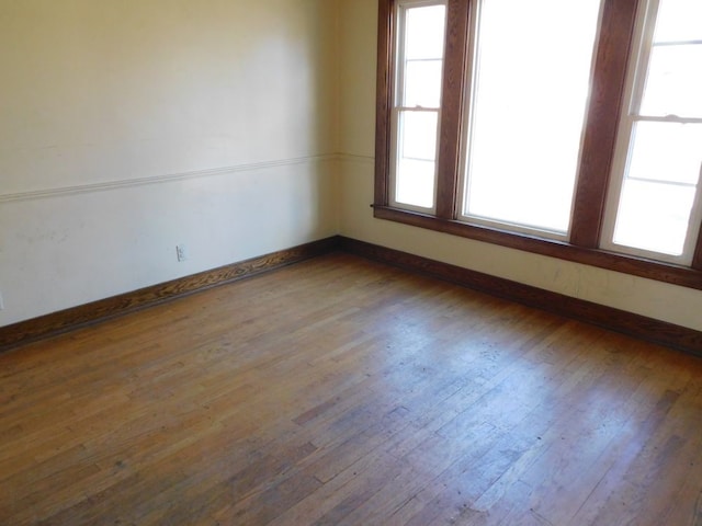 empty room featuring wood-type flooring