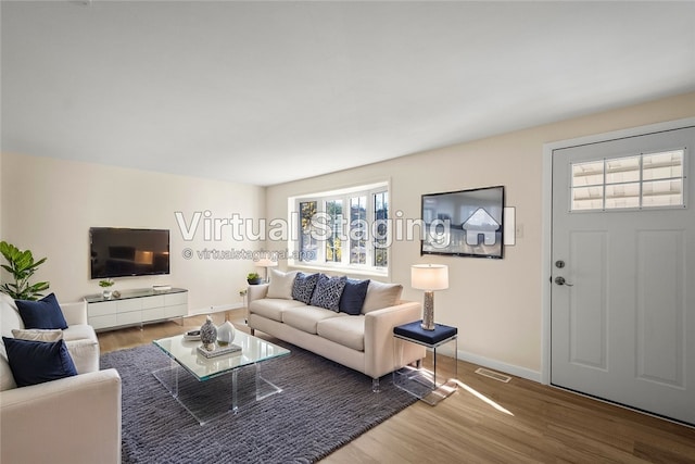 living room featuring hardwood / wood-style floors