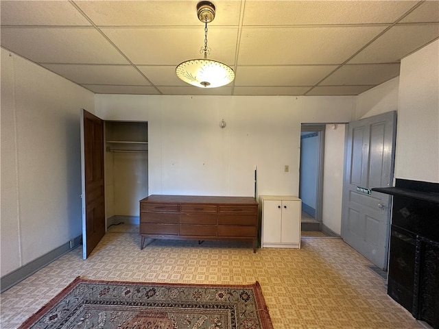 kitchen with a paneled ceiling