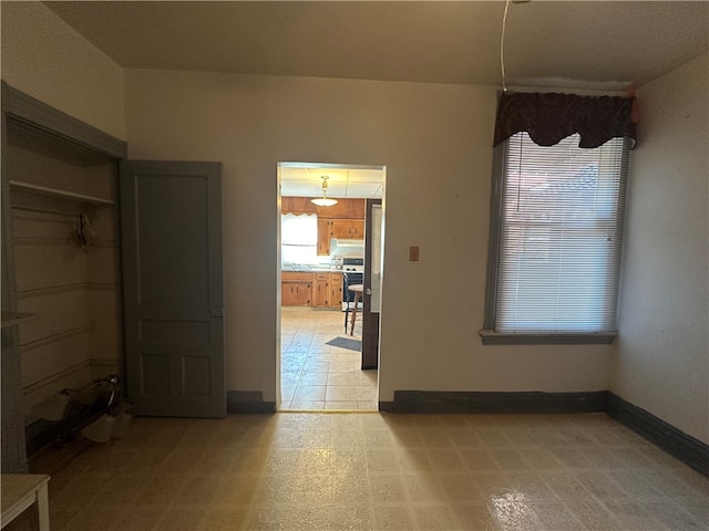 view of unfurnished dining area