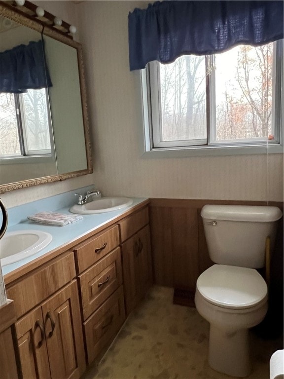 bathroom with vanity and toilet