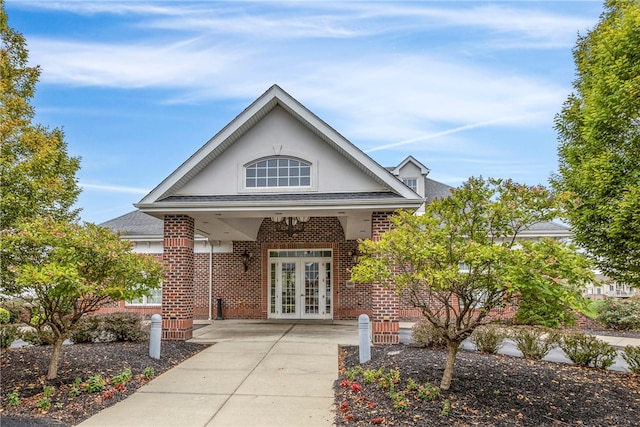 view of front of house featuring french doors