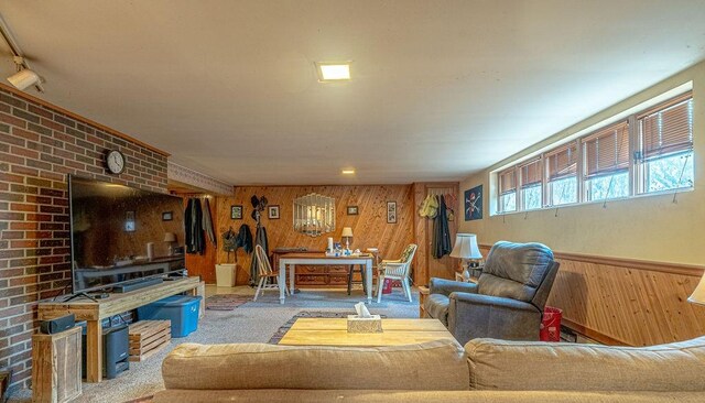 156 Sundust Rd, Nottingham, PA 15330 - carpeted living room with wooden walls