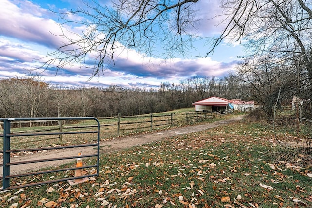 156 Sundust Rd, Nottingham, PA 15330 - view of yard featuring a rural view, a view of trees, and an outbuilding