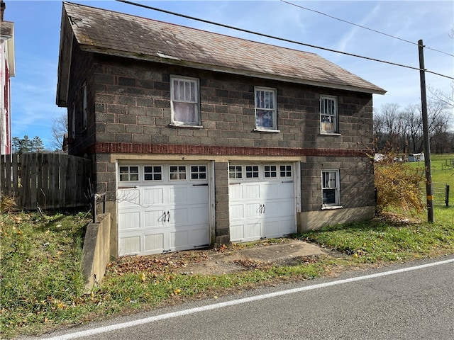 view of garage