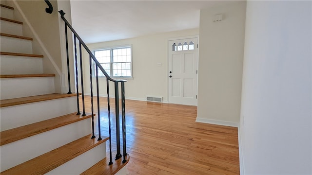 foyer featuring light hardwood / wood-style flooring