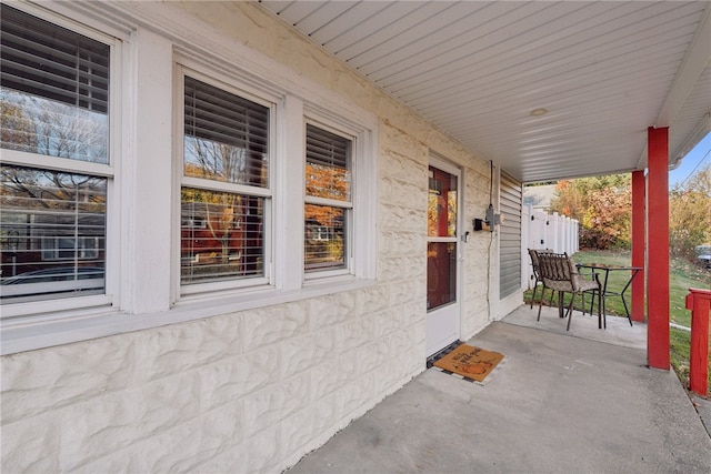 view of patio / terrace featuring covered porch