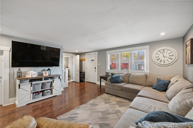 living room featuring light hardwood / wood-style floors