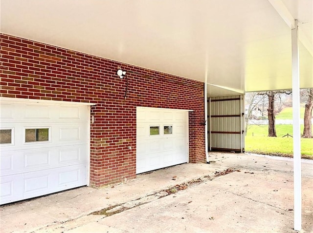 view of garage