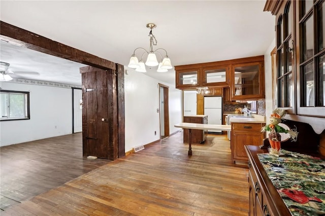 175 Long Woods Rd, Waynsbrg/Frankln Twp, PA 15370 - dining area with wood-type flooring and a chandelier