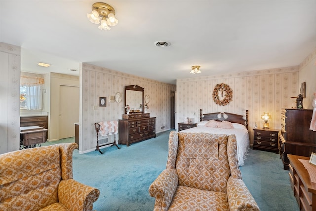 bedroom featuring carpet