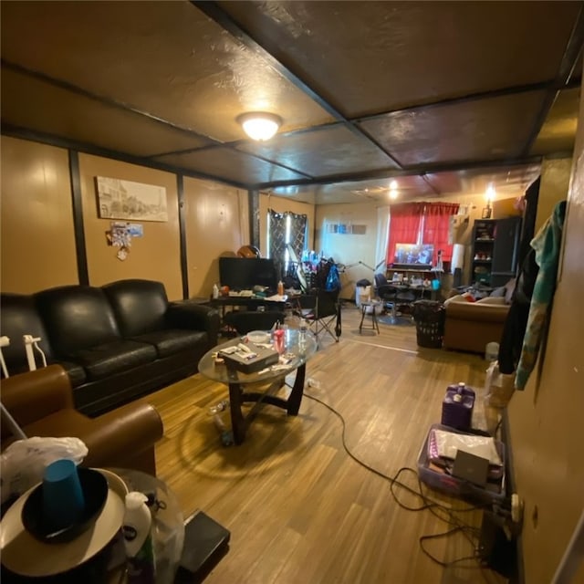 living room featuring hardwood / wood-style flooring