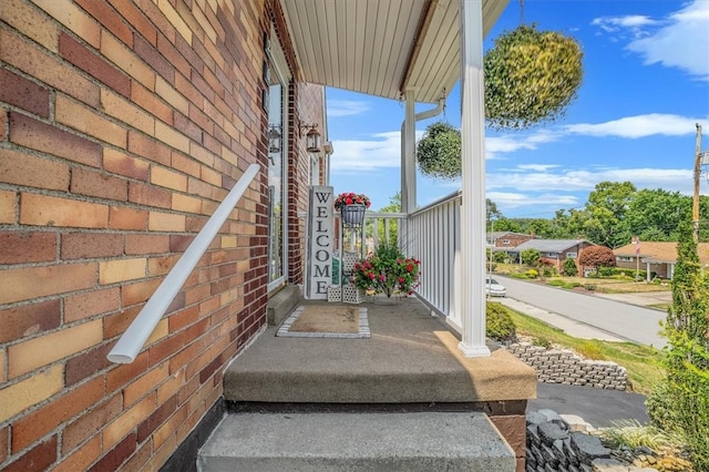 exterior space featuring covered porch