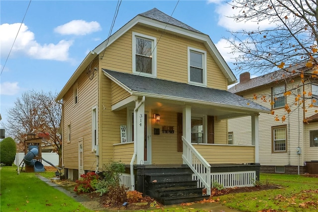 view of front of house featuring a porch