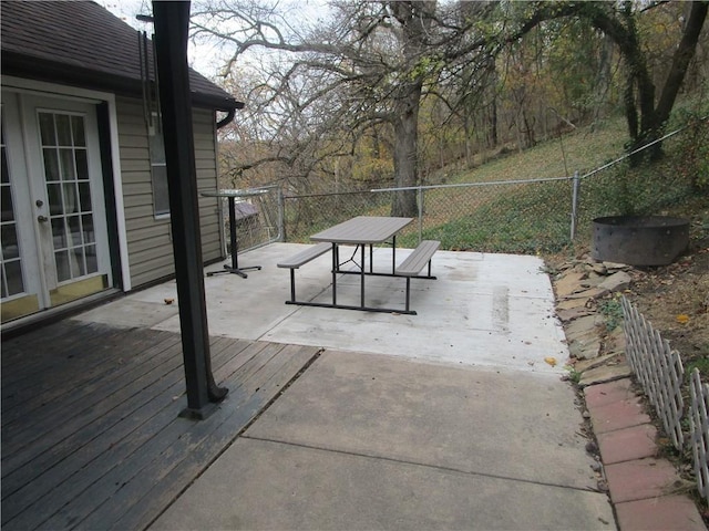 view of patio featuring a wooden deck