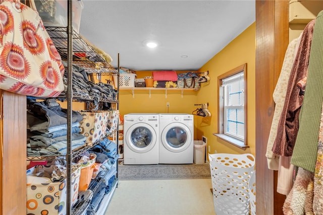 laundry area featuring washer and clothes dryer