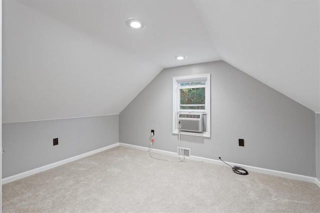 190 Pine Creek Rd, Mccandless, PA 15090 - bonus room with cooling unit, lofted ceiling, carpet flooring, baseboards, and recessed lighting