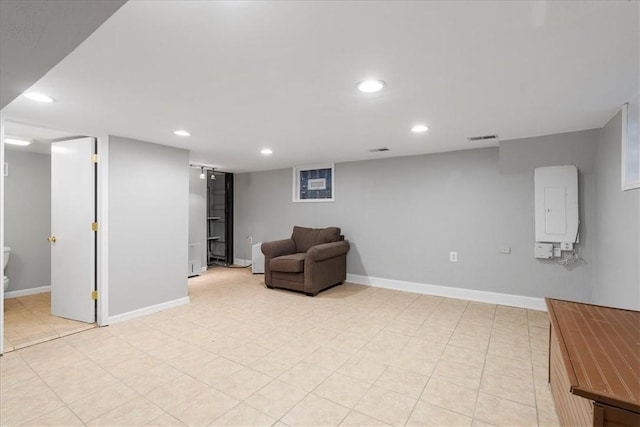 190 Pine Creek Rd, Mccandless, PA 15090 - living area featuring recessed lighting, baseboards, and light tile patterned floors