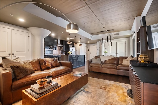 living room featuring light wood-type flooring