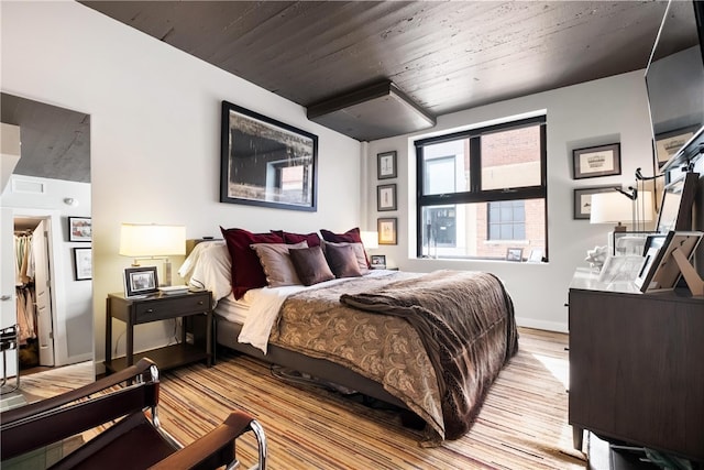 bedroom featuring light hardwood / wood-style floors