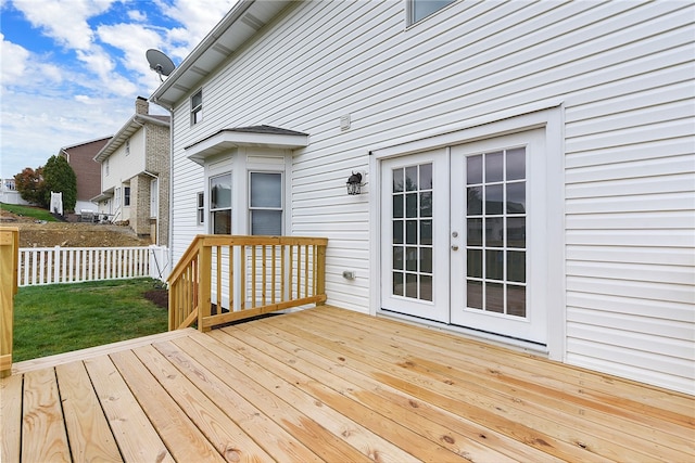 deck featuring french doors