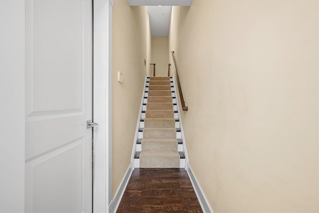 hall featuring dark hardwood / wood-style floors