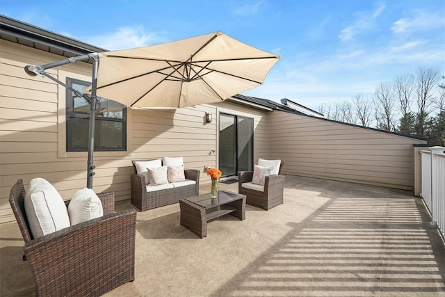 view of patio featuring outdoor lounge area