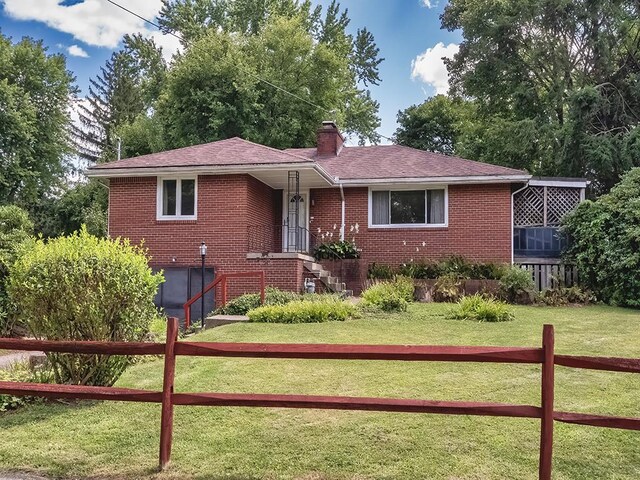316 Jefferson, Verona, PA 15147 - ranch-style house featuring a chimney, brick siding, and a shingled roof