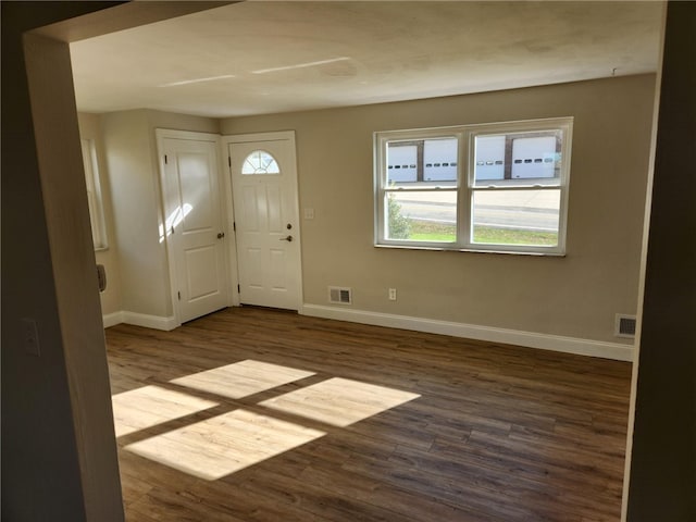 entryway featuring dark hardwood / wood-style flooring