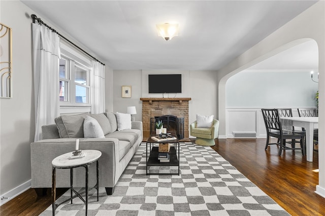 living room featuring hardwood / wood-style floors