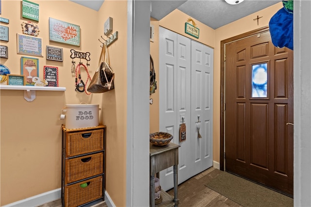 entrance foyer with dark wood-type flooring