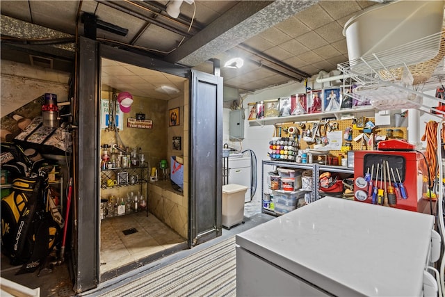 interior space featuring washer / dryer and electric panel