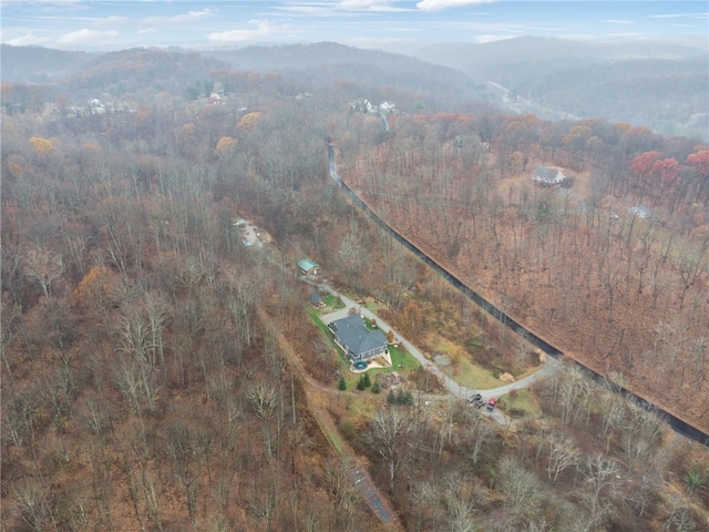 drone / aerial view with a mountain view