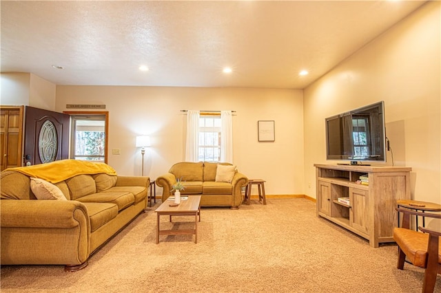 505 Greenbriar Rd, Pa, PA 15431 - living area with light colored carpet, recessed lighting, and baseboards