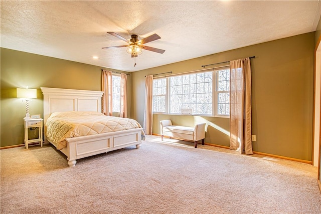 505 Greenbriar Rd, Pa, PA 15431 - bedroom with a textured ceiling, carpet flooring, baseboards, and a ceiling fan